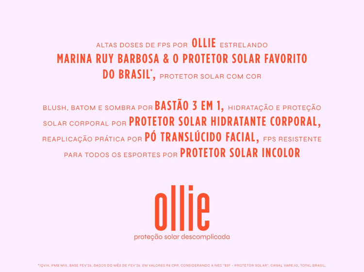 Produtos Ollie para proteção solar - meuollie