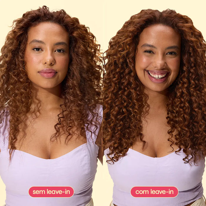 comparação dos 2 jeitos de usar o protetor capilar leave-in ollie no cabelo cacheado